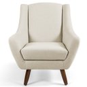 Ver imagem 3 de Kit 2 Poltronas Decorativas Juliet Pés de Madeira C-107 Linho Bege - Domi