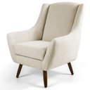 Ver imagem 2 de Kit 2 Poltronas Decorativas Juliet Pés de Madeira C-107 Linho Bege - Domi