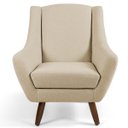 Ver imagem 3 de Kit 2 Poltronas Decorativas Juliet Pés de Madeira C-129 Linho Bege Escuro - Domi