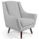 Ver imagem 4 de Kit 2 Poltronas Decorativas Juliet Pés de Madeira C-315 Linho Cinza Claro - Domi