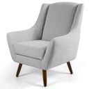 Ver imagem 2 de Kit 2 Poltronas Decorativas Juliet Pés de Madeira C-315 Linho Cinza Claro - Domi