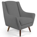 Ver imagem 6 de Kit 2 Poltronas Decorativas Juliet Pés de Madeira C-416 Linho Cinza Escuro - Domi