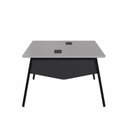 Ver imagem 4 de Plataforma de Trabalho para 2 Pessoas com Caixa de Tomadas 120cm Industrial Executive Cinza Sagrado e Preto
