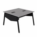 Ver imagem 1 de Plataforma de Trabalho para 2 Pessoas com Caixa de Tomadas 120cm Industrial Executive Cinza Sagrado e Preto