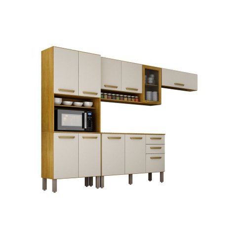 Cozinha Modular Ávila 4 Peças Cinamono/Off White