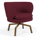 Ver imagem 1 de Poltrona Decorativa Sala de Estar Melissa Base Ka Giratória Castanho B-278 Veludo Marsala - Domi
