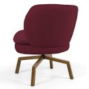 Ver imagem 3 de Poltrona Decorativa Sala de Estar Melissa Base Ka Giratória Castanho B-278 Veludo Marsala - Domi