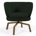 Ver imagem 2 de Poltrona Decorativa Sala de Estar Melissa Base Ka Giratória Castanho B-303 Veludo Verde Musgo -