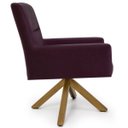 Ver imagem 5 de Kit 2 Poltronas Decorativas Giratórias Base Giromad Madeira Angel B-292 Veludo Uva - Domi
