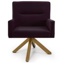 Ver imagem 2 de Kit 2 Poltronas Decorativas Giratórias Base Giromad Madeira Angel B-292 Veludo Uva - Domi