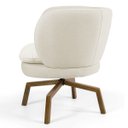 Ver imagem 3 de Poltrona Decorativa Sala de Estar Melissa Base Ka Giratória Castanho B-309 Veludo Bege - Domi