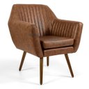 Ver imagem 2 de Kit 2 Poltronas Decorativas Dani Pés Palito Madeira B-14 Corano Tressê Marrom - Domi