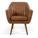Ver imagem 3 de Kit 2 Poltronas Decorativas Dani Pés Palito Madeira B-14 Corano Tressê Marrom - Domi
