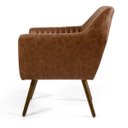 Ver imagem 4 de Kit 2 Poltronas Decorativas Dani Pés Palito Madeira B-14 Corano Tressê Marrom - Domi