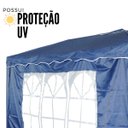 Ver imagem 3 de Tenda Gazebo Articulada 3x3 M com 2 Paredes Azul Alumínio Barraca Praia Camping Sanfonada Bolsa Impo