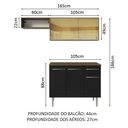 Ver imagem 4 de Armário de Cozinha Compacta 165cm Rustic/Preto Emilly Madesa 04