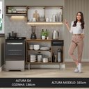 Ver imagem 6 de Armário de Cozinha Compacta 165cm Rustic/Preto Emilly Madesa 04