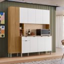 Ver imagem 1 de Armário de Cozinha Compacta Pulse Freijó/artico/cp-riscatto Freijó 8 Portas e 1 Gaveta - Kits Paraná