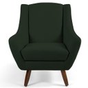 Ver imagem 2 de Poltrona Decorativa Sala de Estar Juliet Pés de Madeira B-303 Veludo Verde Musgo - Domi