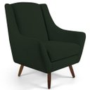 Ver imagem 3 de Poltrona Decorativa Sala de Estar Juliet Pés de Madeira B-303 Veludo Verde Musgo - Domi