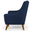 Ver imagem 6 de Poltrona Decorativa Sala de Estar Juliet Pés de Madeira B-304 Veludo Azul Marinho - Domi