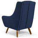 Ver imagem 4 de Poltrona Decorativa Sala de Estar Juliet Pés de Madeira B-304 Veludo Azul Marinho - Domi