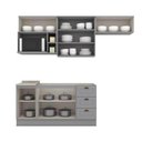 Ver imagem 5 de Cozinha Modulada Henn Americana 7 Peças (4aéreos+2balcões+1complemento) S/pia Cz140 Cinza-henn