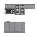 Ver imagem 6 de Cozinha Modulada Henn Americana 7 Peças (4aéreos+2balcões+1complemento) S/pia Cz140 Cinza-henn