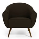 Ver imagem 4 de Poltrona Decorativa Sala de Estar Nina Corino C-34 com Pés Palito Castanho - Domi