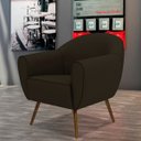 Ver imagem 2 de Poltrona Decorativa Sala de Estar Nina Corino C-34 com Pés Palito Castanho - Domi
