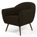 Ver imagem 1 de Poltrona Decorativa Sala de Estar Nina Corino C-34 com Pés Palito Castanho - Domi