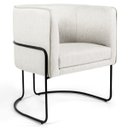 Ver imagem 1 de Poltrona Decorativa Sala de Estar Pés Metal Betina A-48 Linho Flocos - Domi