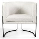 Ver imagem 2 de Poltrona Decorativa Sala de Estar Pés Metal Betina A-48 Linho Flocos - Domi