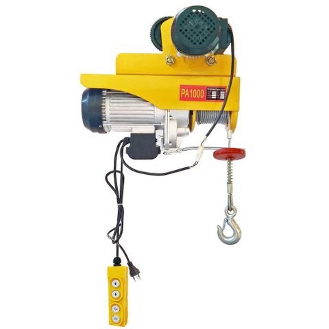 Talha Guincho Elétrica Pa1000 - 500 a 1000kgs com Troller Elétrico - 220v, 6/12 Metros Cabo de Aç