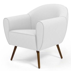 Poltrona Decorativa Sala de Estar Nina Corino C-12 com Pés Palito Castanho - Domi