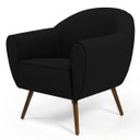 Ver imagem 1 de Poltrona Decorativa Sala de Estar Nina Corino C-05 com Pés Palito Castanho - Domi