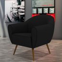 Ver imagem 2 de Poltrona Decorativa Sala de Estar Nina Corino C-05 com Pés Palito Castanho - Domi