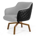 Ver imagem 1 de Poltrona Decorativa Jade Base Ka Giratória C-315 Corano Tressê Linho Cinza Claro - Domi