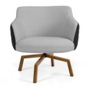 Ver imagem 2 de Poltrona Decorativa Jade Base Ka Giratória C-315 Corano Tressê Linho Cinza Claro - Domi