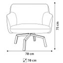 Ver imagem 6 de Poltrona Decorativa Jade Base Ka Giratória C-416 Corano Tressê Linho Cinza Escuro - Domi