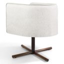 Ver imagem 3 de Kit 2 Poltronas Decorativas Giratórias Base Xis Madeira Betina A-48 Linho Flocos - Domi