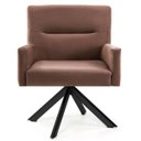 Ver imagem 2 de Poltrona Decorativa Sala de Estar Giratória Base Eiffel Preto Angel B-276 Veludo Ferrugem - Domi