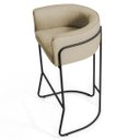 Ver imagem 3 de Kit 4 Banquetas Decorativas Base Aço Preto Betina C-129 Linho Bege Lã - Domi