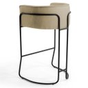 Ver imagem 5 de Kit 4 Banquetas Decorativas Base Aço Preto Betina C-129 Linho Bege Lã - Domi