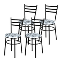 Ver imagem 1 de 4 Cadeiras para Mesa Epoxi Preta Assento Floral:floral Branco