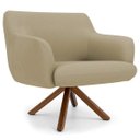 Ver imagem 6 de Kit 2 Poltronas Decorativas Giratórias Base Giromad Madeira Jade B-68 Veludo Bege - Domi