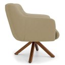Ver imagem 3 de Kit 2 Poltronas Decorativas Giratórias Base Giromad Madeira Jade B-68 Veludo Bege - Domi