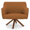 Ver imagem 2 de Kit 2 Poltronas Decorativas Giratórias Base Giromad Madeira Jade B-262 Veludo Telha - Domi