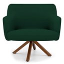 Ver imagem 2 de Kit 2 Poltronas Decorativas Giratórias Base Giromad Madeira Jade B-303 Veludo Verde Musgo - Domi
