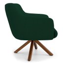 Ver imagem 3 de Kit 2 Poltronas Decorativas Giratórias Base Giromad Madeira Jade B-303 Veludo Verde Musgo - Domi